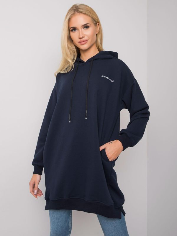 Fashionhunters Dark blue women's sweatshirt