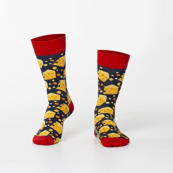 FASARDI Dark blue yellow men's cheese socks