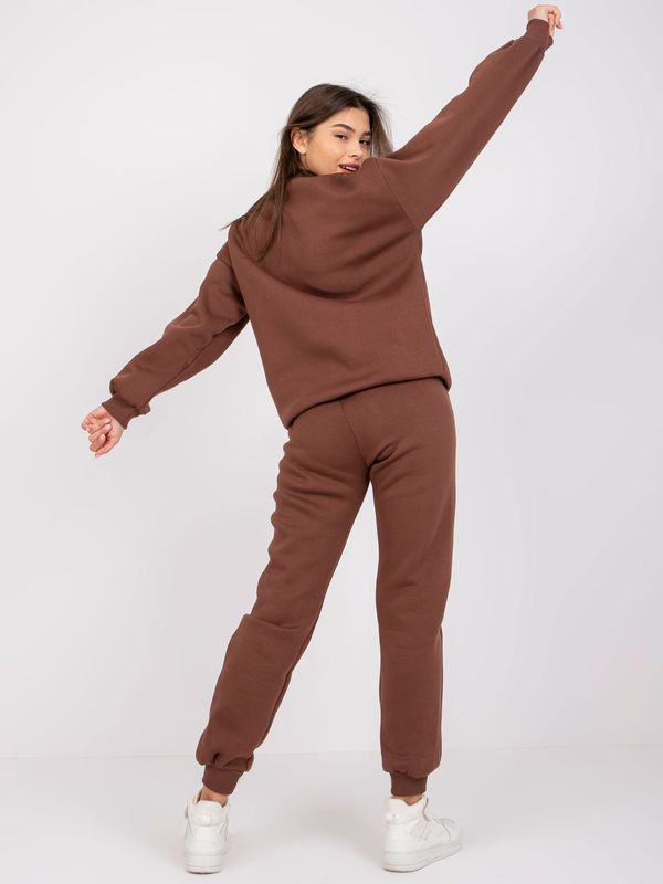 Fashionhunters Dark brown cotton tracksuit Edvige