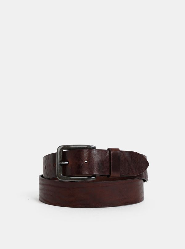 Jack & Jones Dark Brown Leather Belt Jack & Jones Victor