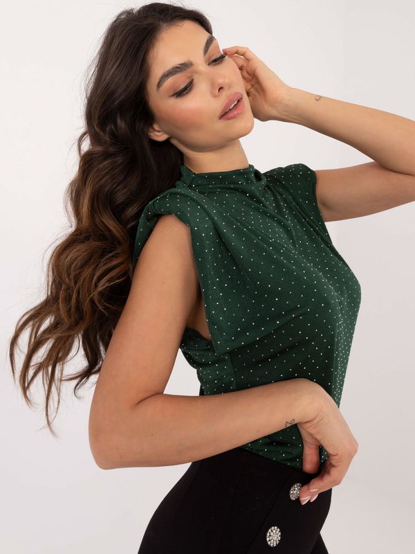 Fashionhunters Dark green formal blouse