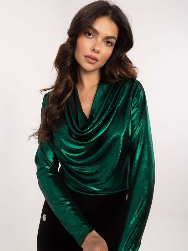 Fashionhunters Dark green formal blouse