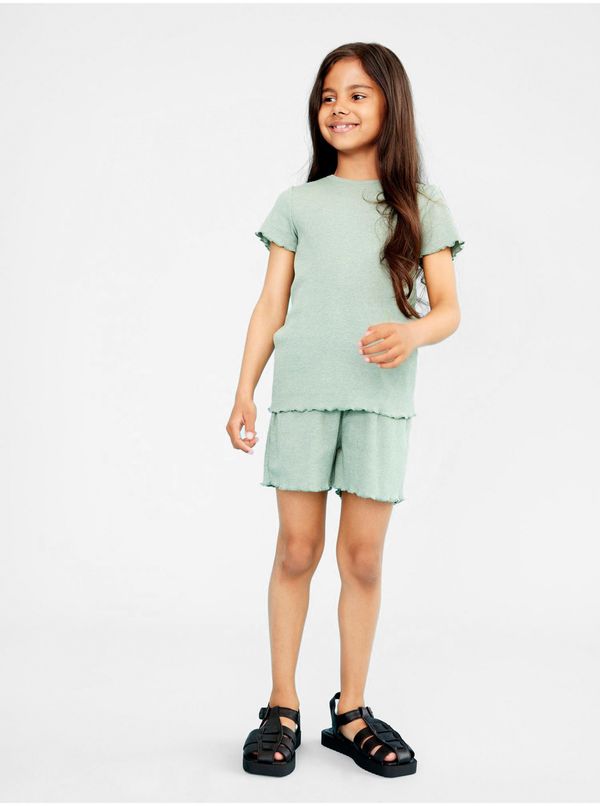 name it Dark green girls' ribbed shorts name it Tara - unisex