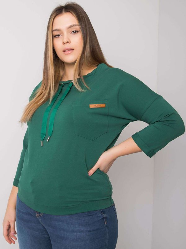 Fashionhunters Dark green plus size hoodless Pasadena hoodie