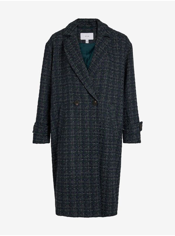 Vila Dark green women's plaid coat VILA Vijay