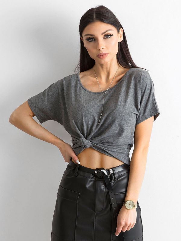 Fashionhunters Dark grey Flow T-shirt