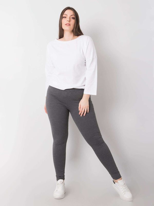 Fashionhunters Dark grey melange cotton plus leggings