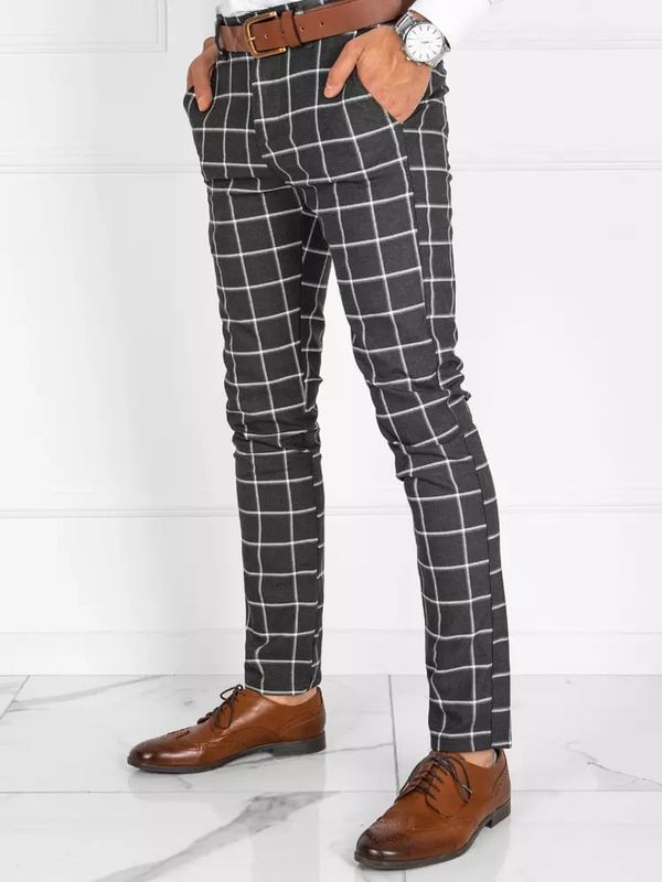 DStreet Dark Grey Plaid Men's Dstreet Chino Pants