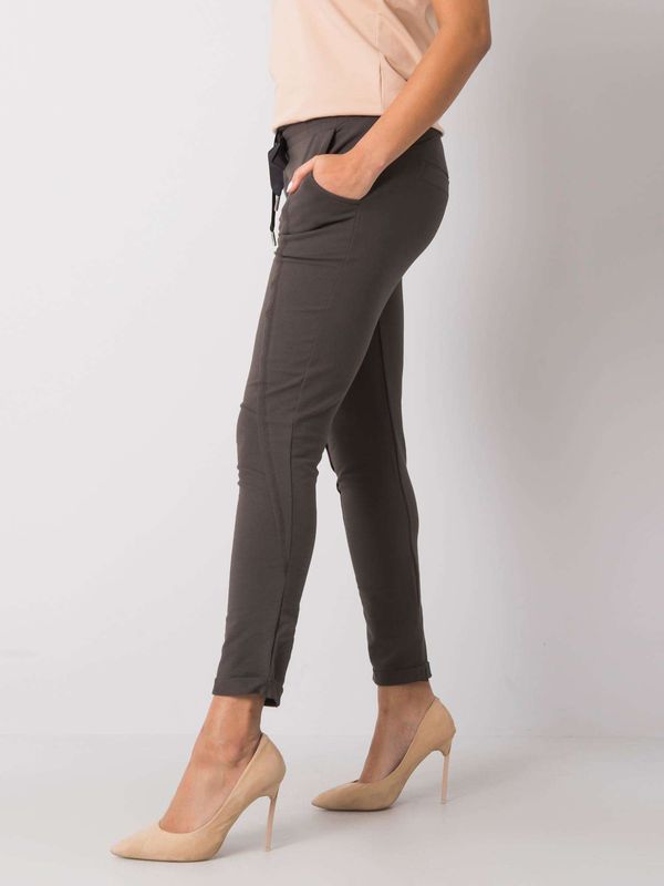 Fashionhunters Dark khaki sweatpants Hadley