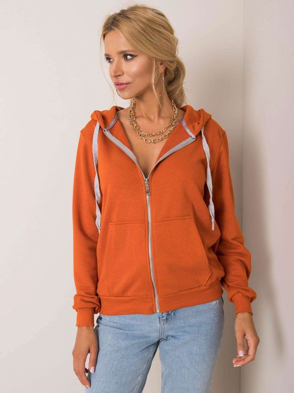 Fashionhunters Dark orange cotton sweatshirt