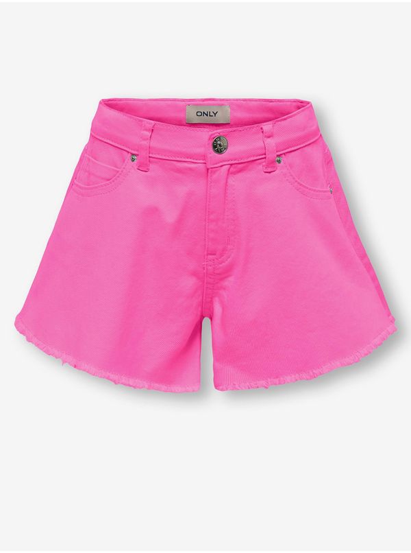Only Dark pink girly denim shorts ONLY Chiara - Girls