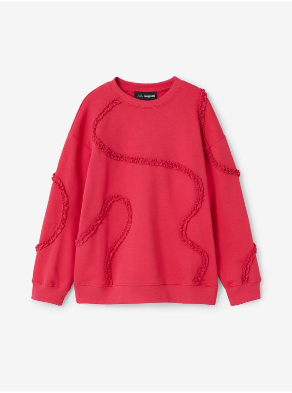 DESIGUAL Dark pink girly sweatshirt Desigual Inida - Girls