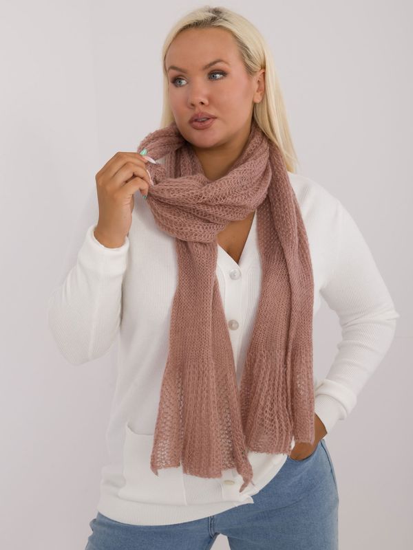 Fashionhunters Dark pink knitted women's openwork scarf