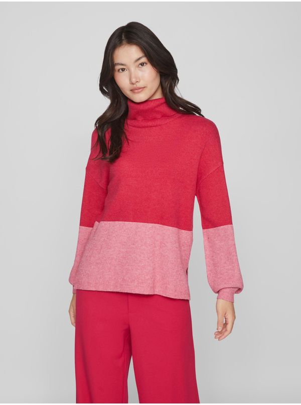 Vila Dark pink ladies turtleneck VILA Ril - Ladies