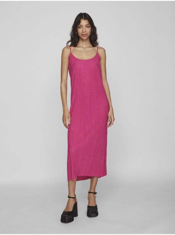 Vila Dark pink women's maxi-dresses VILA Plisa - Ladies