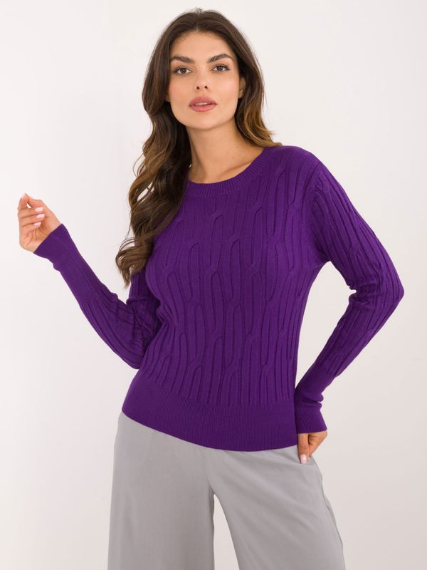 Fashionhunters Dark purple classic sweater