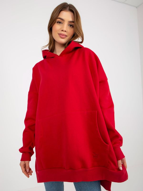 Fashionhunters Dark red long oversize hoodie by MAYFLIES