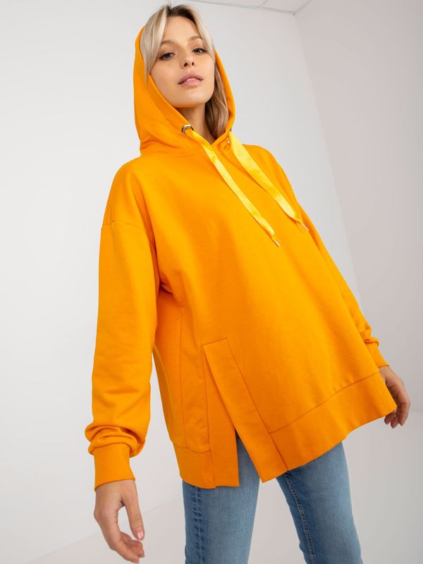 Fashionhunters Dark yellow hoodie with slits