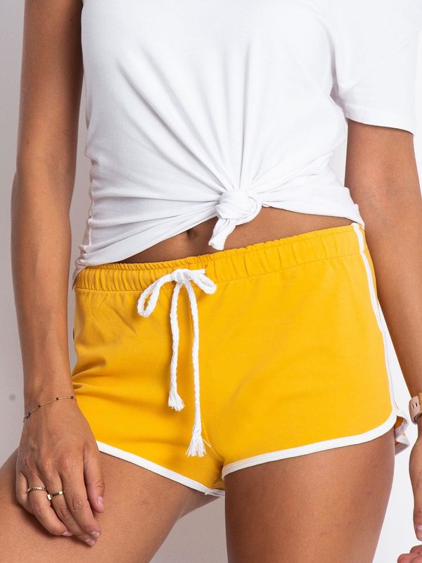 Fashionhunters Dark yellow sweat shorts