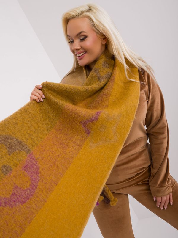 Fashionhunters Dark yellow women's winter scarf