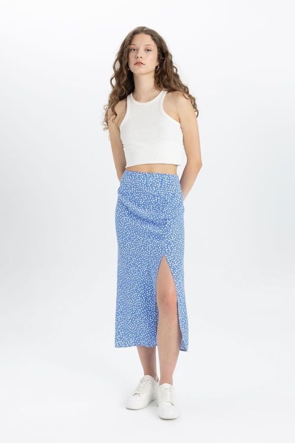 DEFACTO DEFACTO A Cut Patterned Slit Moroccan Midi Skirt