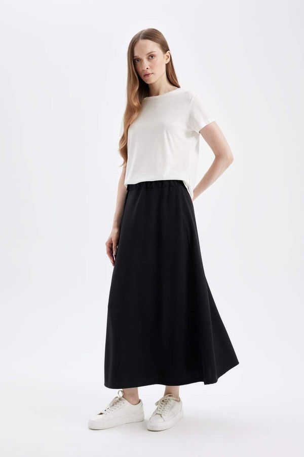 DEFACTO DEFACTO A Cut Scuba Diving Fabric Basic Maxi Skirt