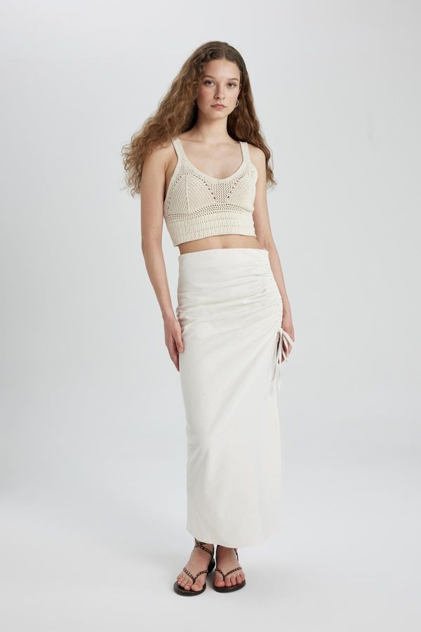 DEFACTO DEFACTO A-Line Linen Maxi Skirt