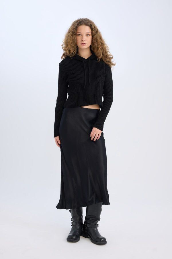 DEFACTO DEFACTO A-Line Regular Waist Satin Maxi Skirt