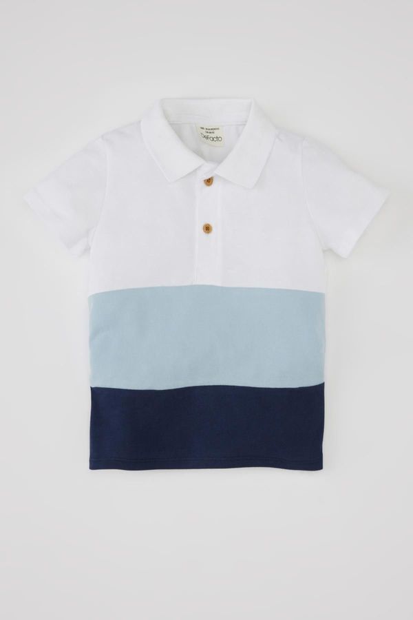 DEFACTO DEFACTO Baby Boy Color Block Pique Short Sleeve Polo T-Shirt