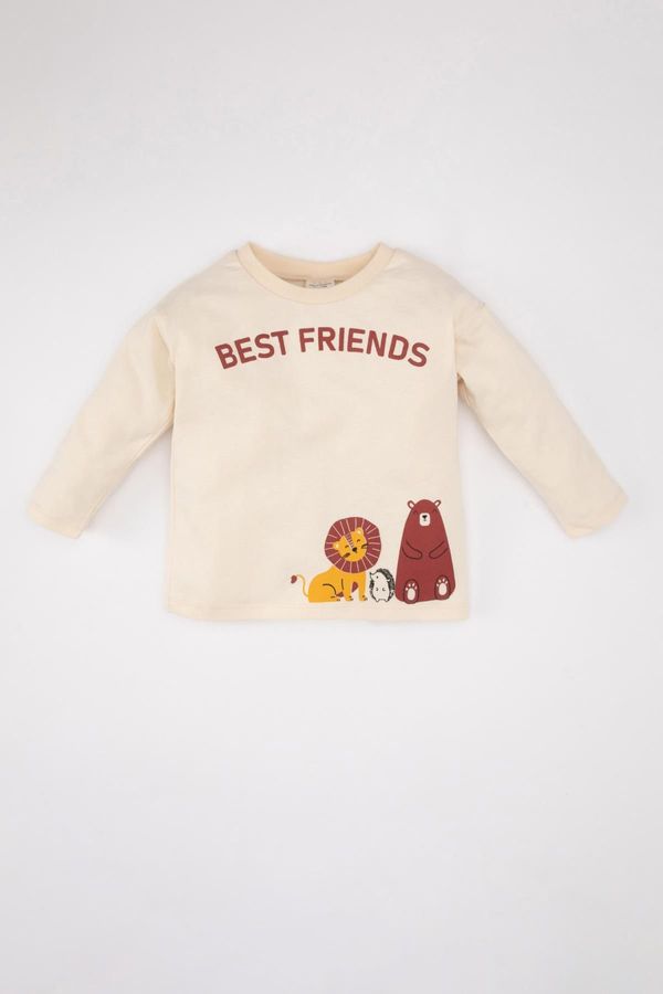 DEFACTO DEFACTO Baby Boy Crew Neck Animal Patterned Long Sleeve T-Shirt