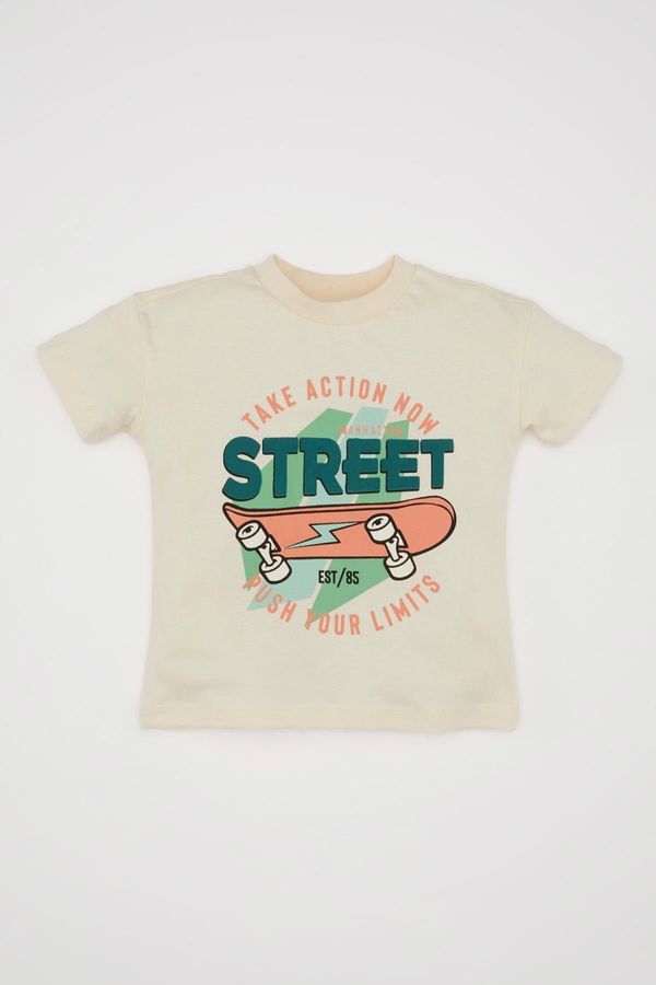 DEFACTO DEFACTO Baby Boy Crew Neck Printed Short Sleeve T-Shirt