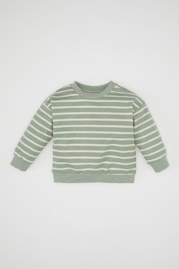 DEFACTO DEFACTO Baby Boy Crew Neck Striped Sweatshirt