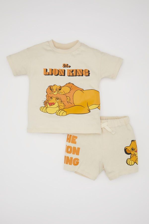 DEFACTO DEFACTO Baby Boy Disney Lion King Short Sleeve T-Shirt Shorts 2-Piece Set