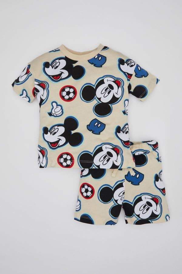 DEFACTO DEFACTO Baby Boy Disney Mickey & Minnie Short Sleeve T-shirt Shorts 2-Piece Set