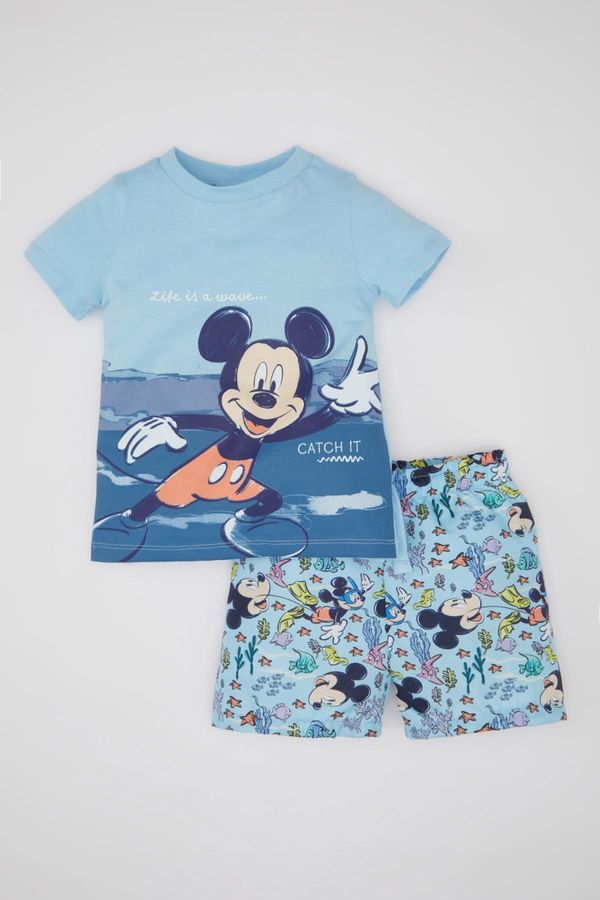 DEFACTO DEFACTO Baby Boy Disney Mickey & Minnie Short Sleeve T-shirt Shorts 2-Piece Set