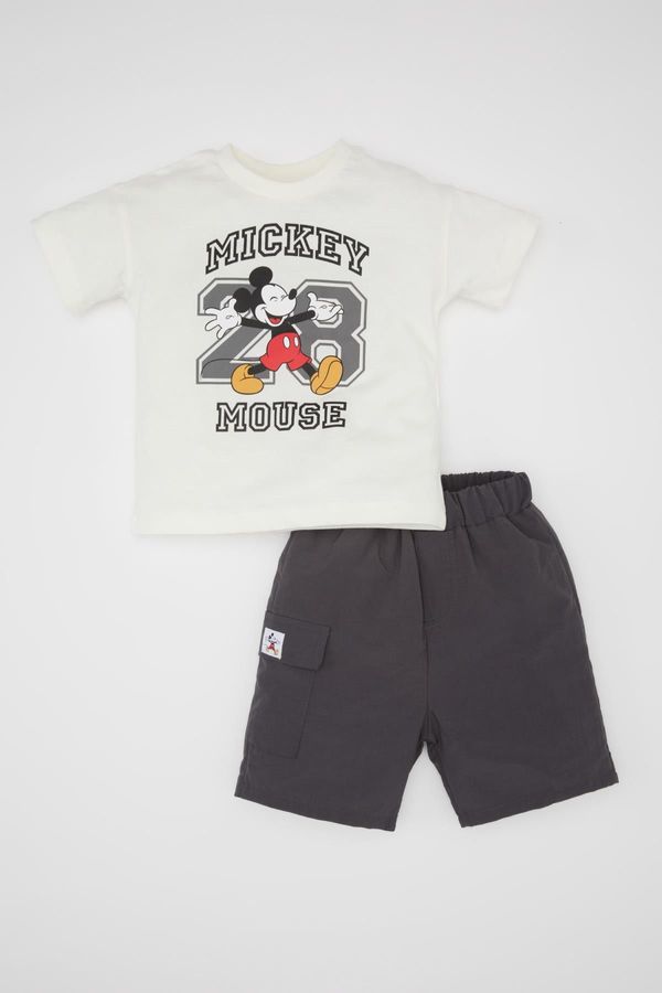 DEFACTO DEFACTO Baby Boy Disney Mickey & Minnie Short Sleeve T-shirt Shorts 2-Piece Set