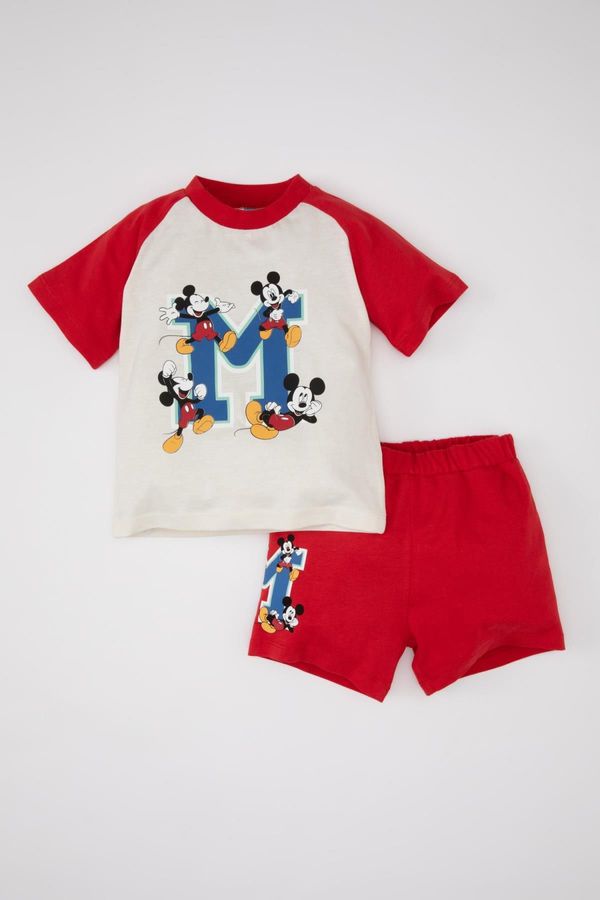 DEFACTO DEFACTO Baby Boy Disney Mickey & Minnie Short Sleeve T-shirt Shorts 2-Piece Set