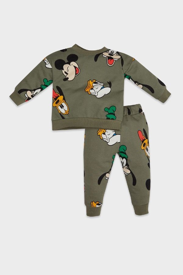 DEFACTO DEFACTO Baby Boy Disney Mickey & Minnie Thin Sweatshirt Tracksuit Bottom 2-Piece Set