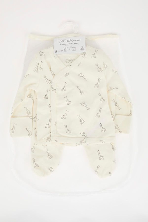 DEFACTO DEFACTO Baby Boy Giraffe Printed Long Sleeve 3-Piece Hospital Release Set