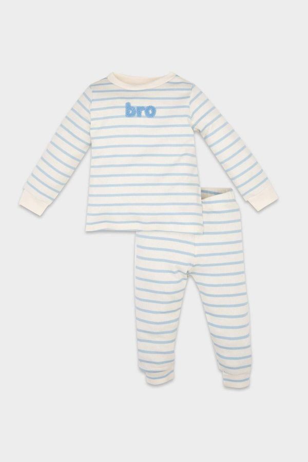 DEFACTO DEFACTO Baby Boy Printed Long Sleeve Ribbed Camisole Pajama Set