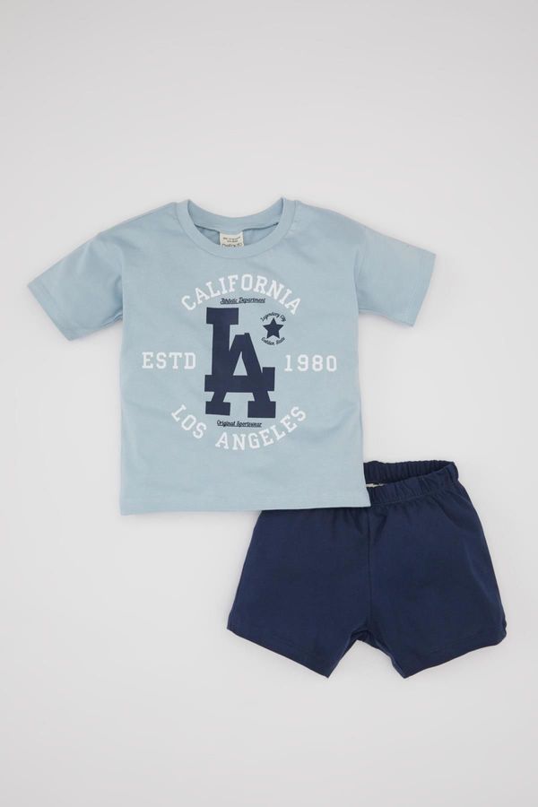 DEFACTO DEFACTO Baby Boy Printed Short Sleeve T-Shirt Shorts 2-Piece Set