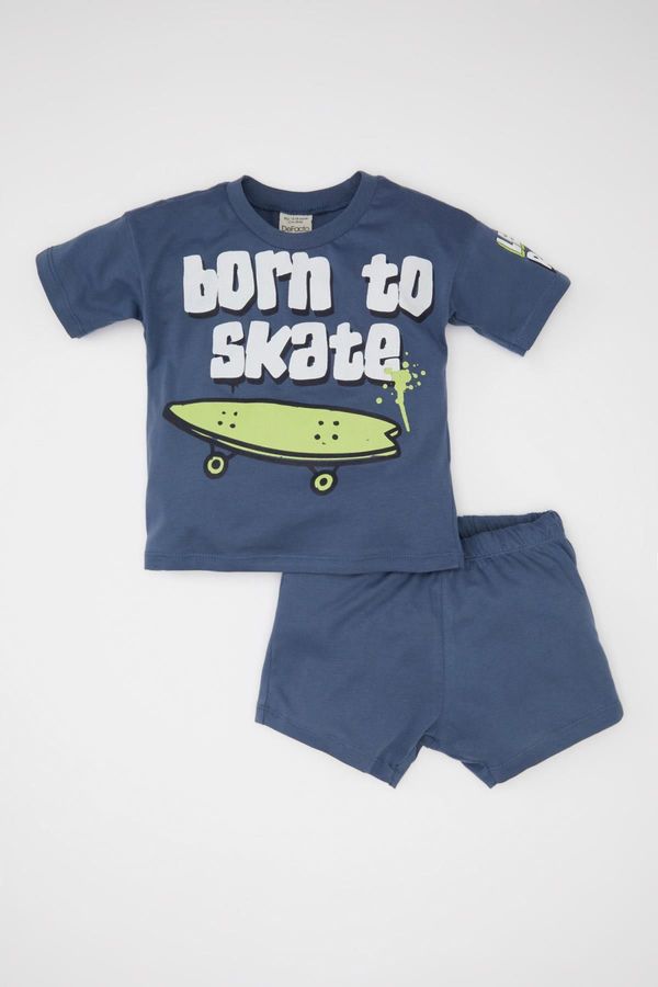 DEFACTO DEFACTO Baby Boy Printed Short Sleeve T-Shirt Shorts 2-Piece Set