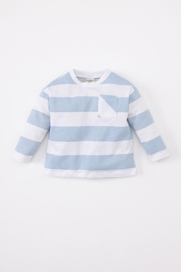 DEFACTO DEFACTO Baby Boy Regular Fit Crew Neck Striped Long Sleeve T-Shirt