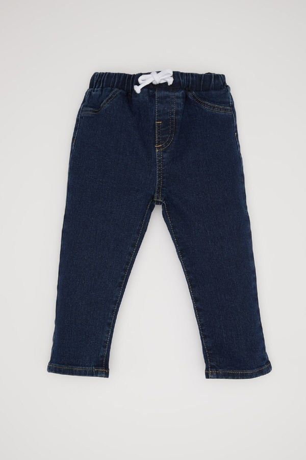 DEFACTO DEFACTO Baby Boy Regular Fit Straight Leg Elastic Waist Lace-Up Jeans