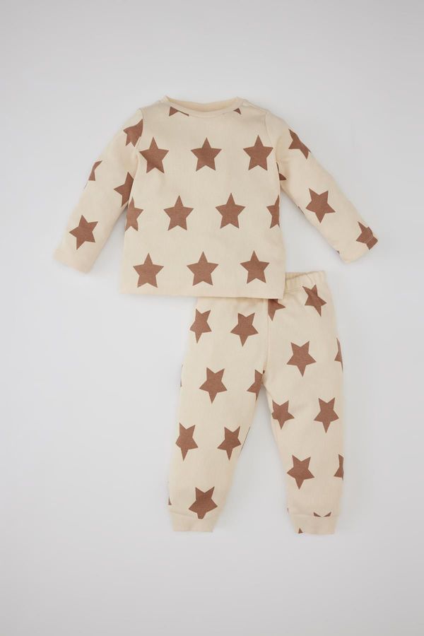 DEFACTO DEFACTO Baby Boy Star Patterned Long Sleeve Ribbed Camisole Pajama Set