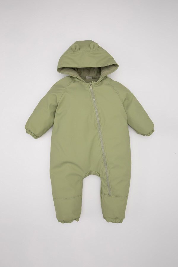 DEFACTO DEFACTO Baby Boy Waterproof Hooded Zippered Overalls Coat