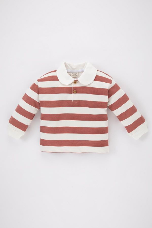 DEFACTO DEFACTO Baby Girl Baby Collar Striped Sweatshirt