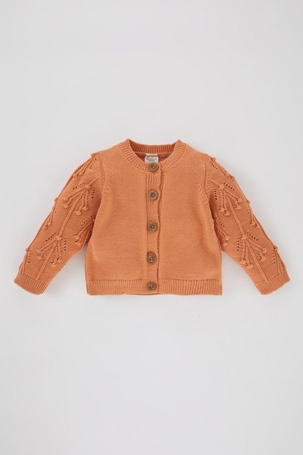 DEFACTO DEFACTO Baby Girl Crew Neck Knitwear Cardigan