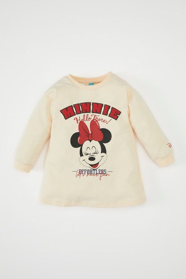 DEFACTO DEFACTO Baby Girl Disney Mickey & Minnie Crew Neck Long Sleeve Sweatshirt Dress