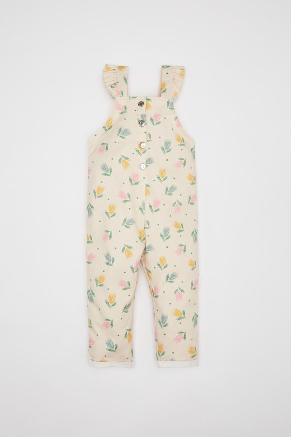 DEFACTO DEFACTO Baby Girl Floral Gabardine Jumpsuit